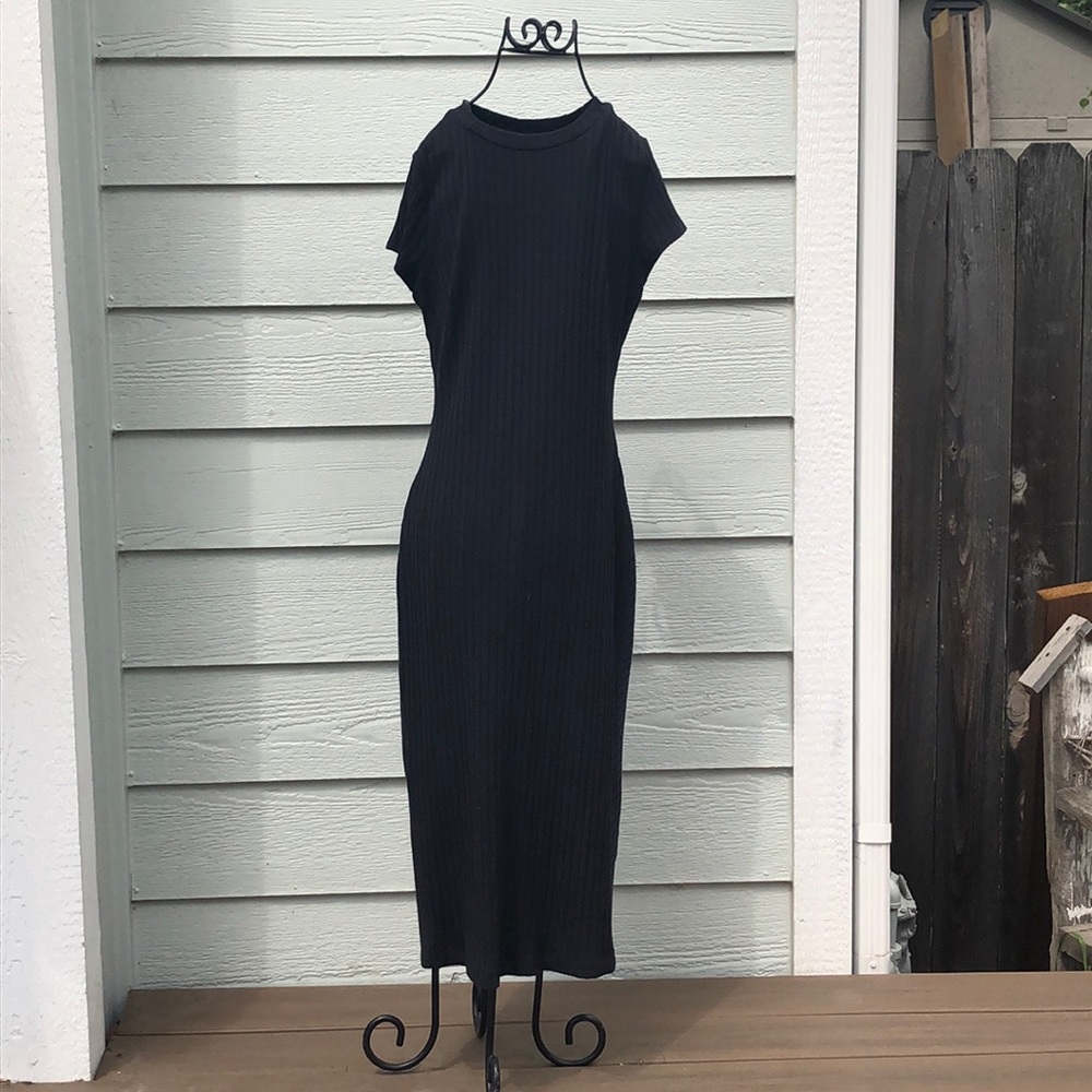 Black midi dress